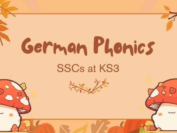 German Phonics Scheme of Work for KS3