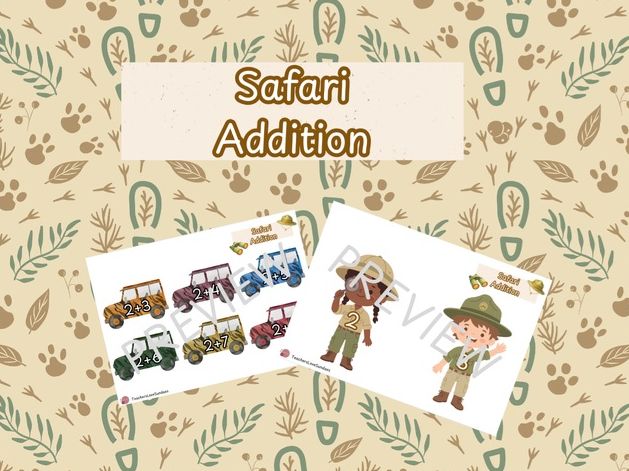 Safari 1 Digit Addition (Crossing the tens boundary)