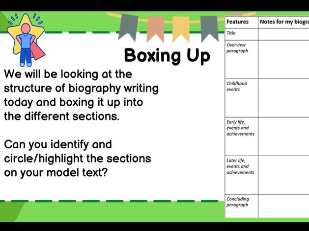 43. Primary English Year 6 Powerpoint - Week 4 Biography