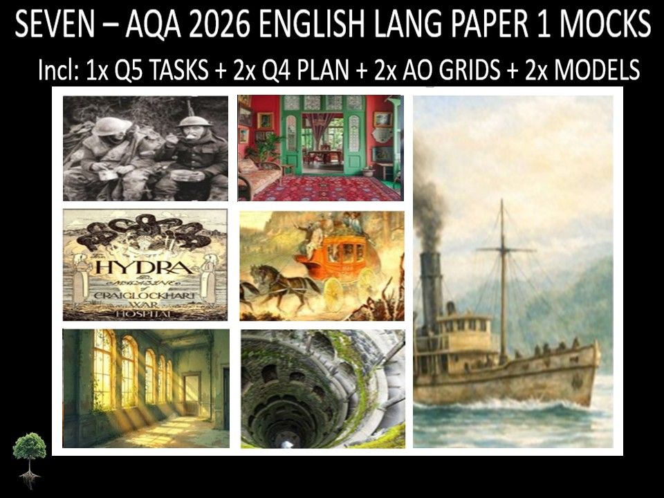 SEVEN - AQA PAPER 1 | 2026 FULL MOCKS | Q5 TASKS | Q4 PLAN | AO GRIDS | MODELS