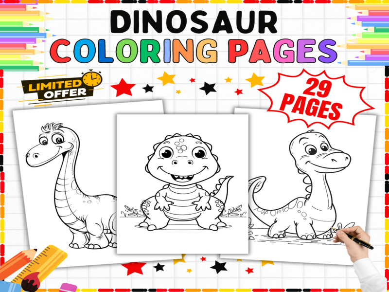 Dinosaur Colouring Pages | 29 Fun Prehistoric Animal Colouring Sheets