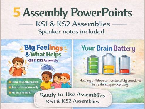 5 No Prep KS1 & KS2 Assemblies | Ready-to-Use PowerPoints | Wellbeing & Neurodiversity
