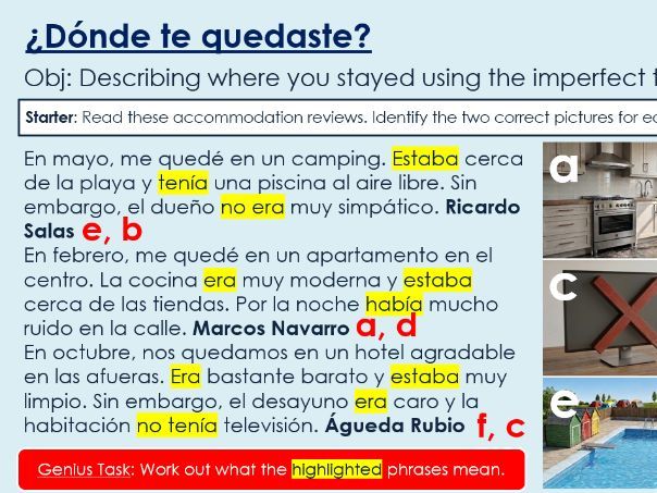 NEW 2026 GCSE Spanish. Foundation/ Verde. Module 2: Unit 4. ¿Dónde te quedaste?