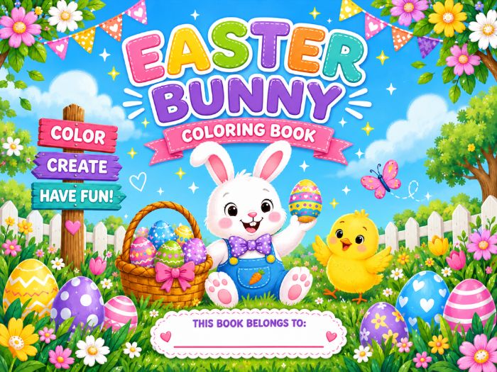 Easter Bunny Coloring Book | Easter Coloring Pages for Kindergarten–3rd Grade