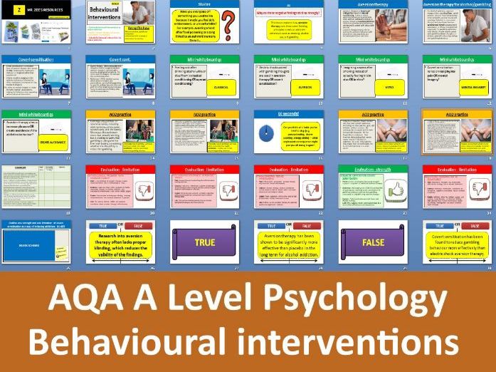 Behavioural intervention | First exams in 2027 - AQA A Level Psychology (Addiction)