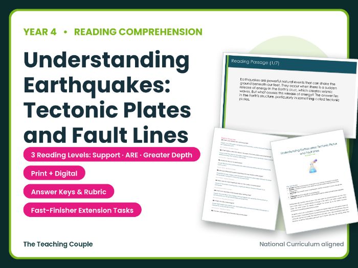 Earthquakes Reading Comprehension Bundle | Year 4 (KS2)