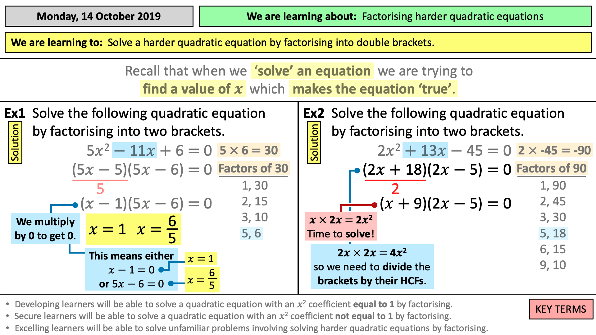 Solving Quadratic Equations COLLECTION Bundle Teaching Resources