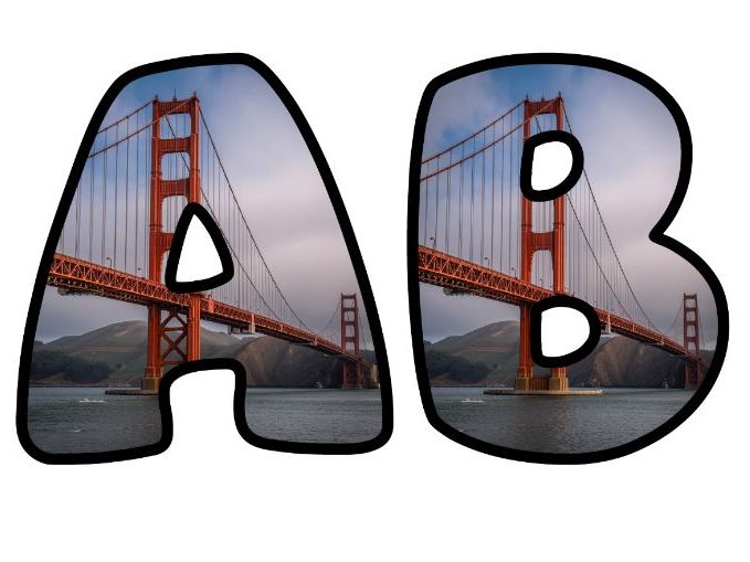 Golden Gate Bridge Classroom Display | Lettering Set | Upper & Lowercase, 0-9 and Signs