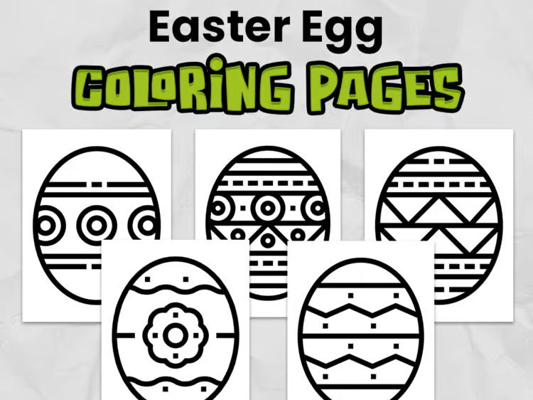 Easter Egg Coloring Pages | Print & Go Activity for Kindergarten and Elementary