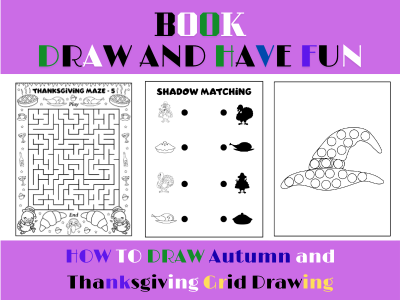 Draw and Have Fun: Autumn and Thanksgiving Grid Drawing