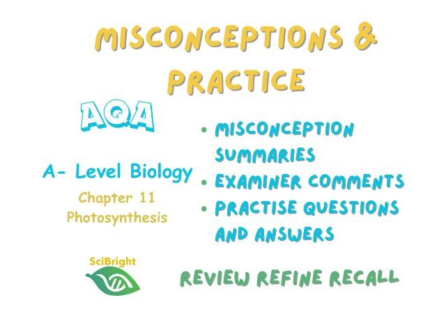 AQA A Level  Biology Revision Misconceptions & Practice 2026 Chapter 11 Photosynthesis