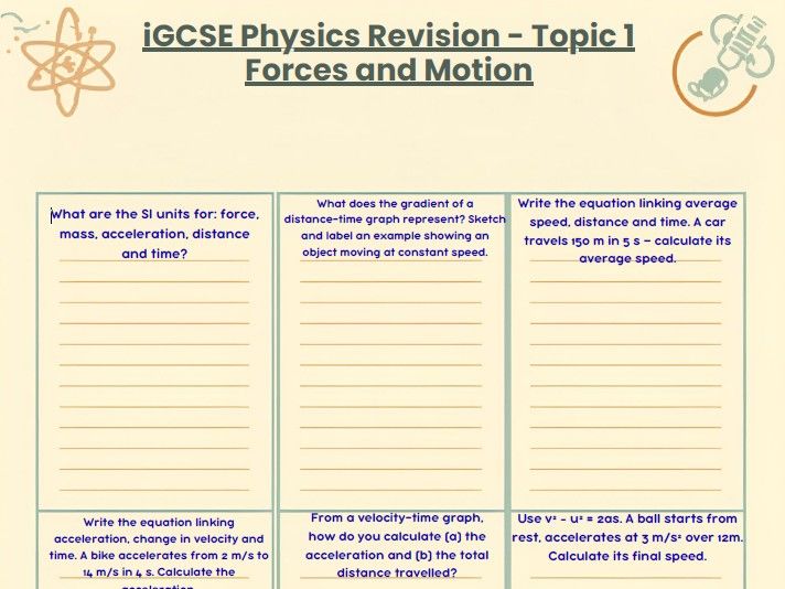 EDEXCEL iGCSE Physics Revision Mats