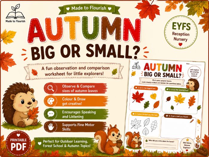 Autumn Big or Small EYFS Worksheet