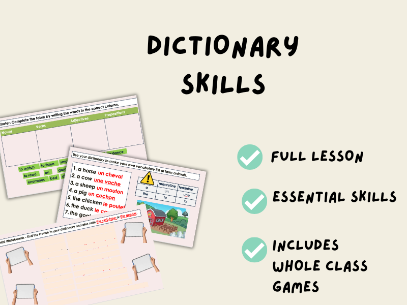 Dictionary Skills Lesson | French Essential Skills