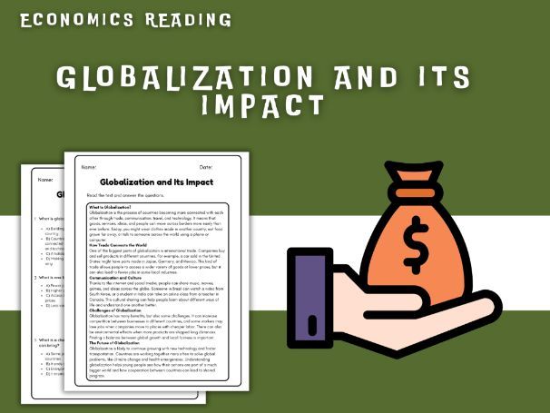 Globalization and Its Impact - Economics Reading Worksheet | Teaching ...
