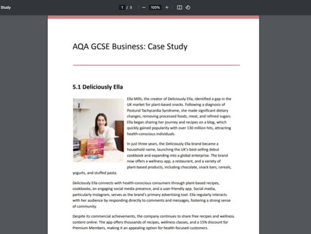 AQA GCSE Unit 5 Business: Case Study Activity