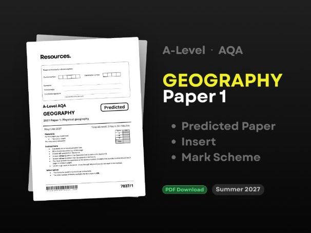 Predicted Paper 1 2027 A-Level Geography AQA