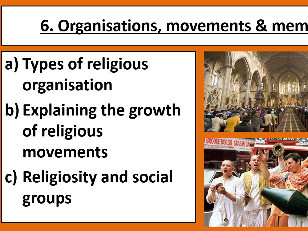 Beliefs in Society: Organisation Movements & Members (3 complete lessons) A2 Sociology