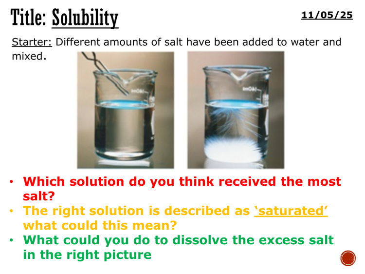 Solubility - complete lesson (KS3)