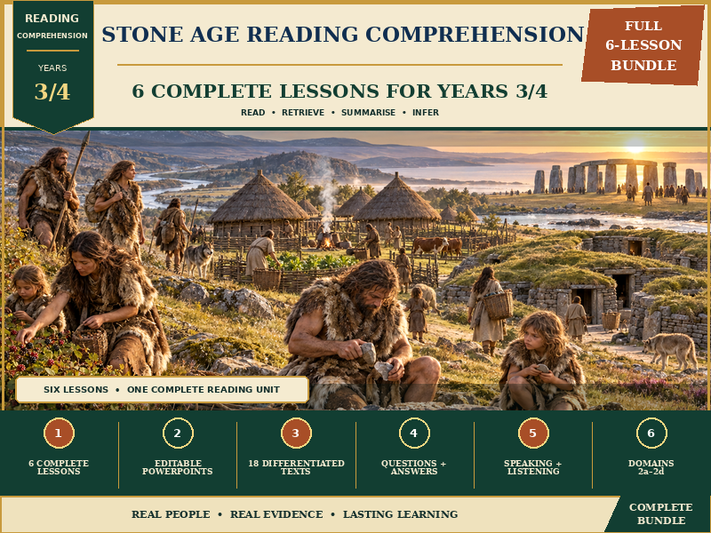 Year 3/4 Stone Age Reading Comprehension Bundle
