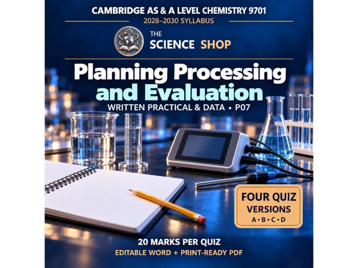 Planning Processing and Evaluation | Cambridge AS & A Chemistry 9701 | 4 Revision Quizzes