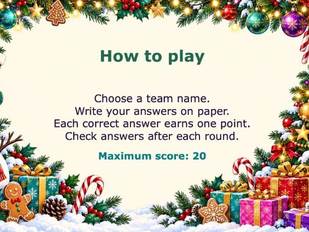 Christmas Quiz PowerPoint | 20 Questions, 4 Fun Rounds & Answers | KS2–KS3