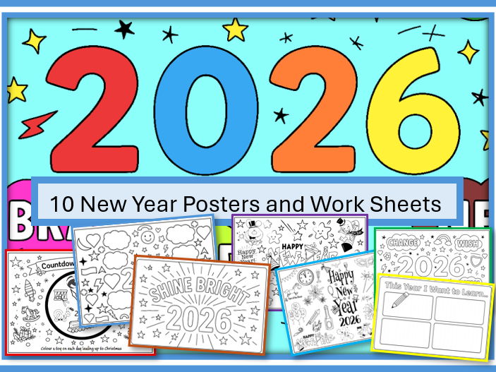 10 New Year Worksheets and Posters 2026