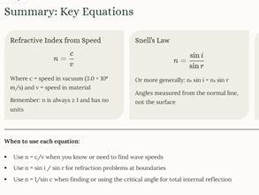 iGCSE Physics - 3.2.2 Refraction of Light SUPPLEMENT
