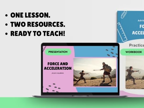 AQA GCSE Physics: Force and Acceleration | Lesson Presentation + Calculations Workbook
