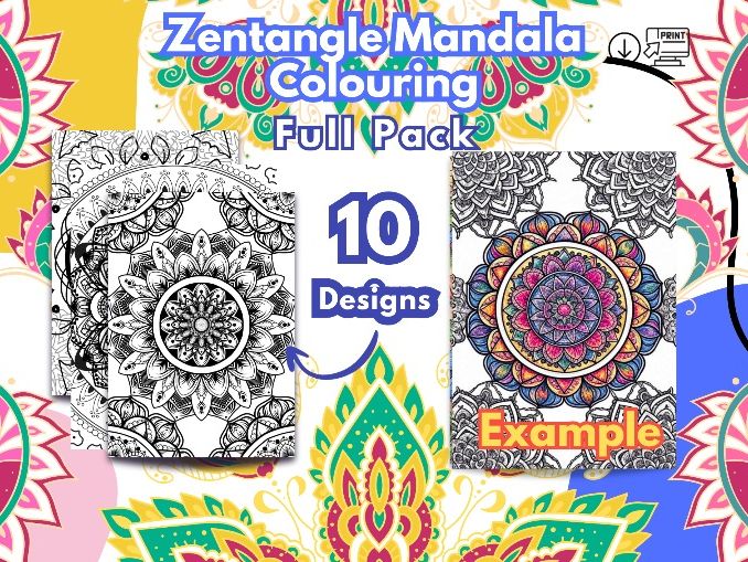 Zentangle Mandala Colouring-Full Multipack