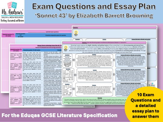 'Sonnet 43' GCSE Exam Questions and Essay Plan