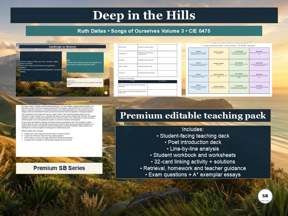 “Deep in the Hills” poem by Alice Oswald – Full Teaching & Learning Pack from Smithy’s Basics
