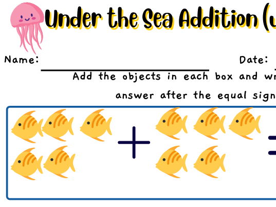 Adding to 40 (counting) Underwater creatures