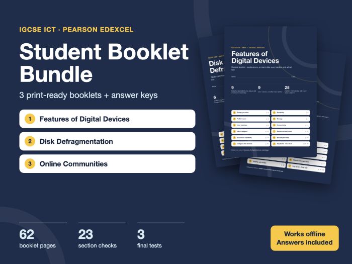 IGCSE ICT Edexcel Booklets: Digital Devices, Defragmentation, Online Communities