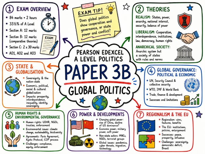 Pearson Edexcel A Level Politics Paper 3B Global Politics Revision Mind Maps