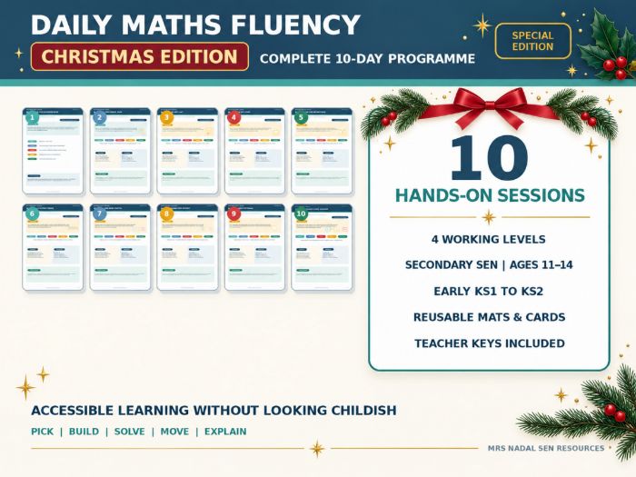 SEN Christmas Maths Fluency | 10-Day Pack