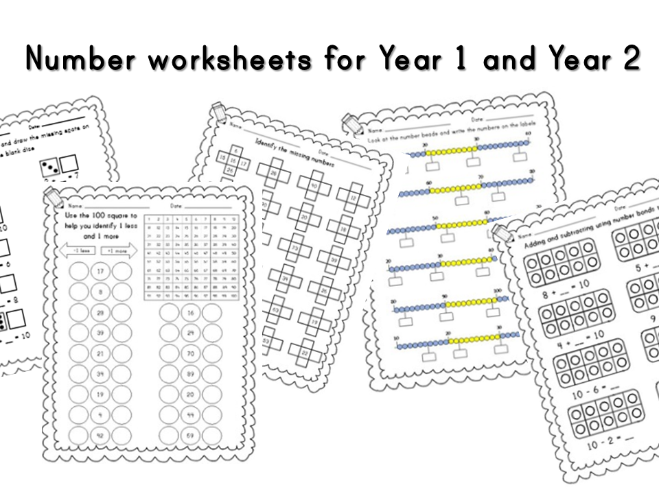 Year 1 and Year 2 Number worksheets