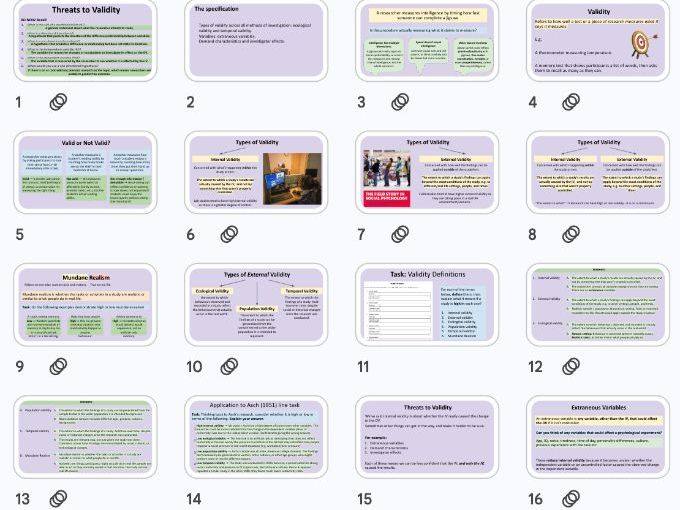 A Level Psychology Validity + issues - Research Methods NEW AQA 2025 Spec