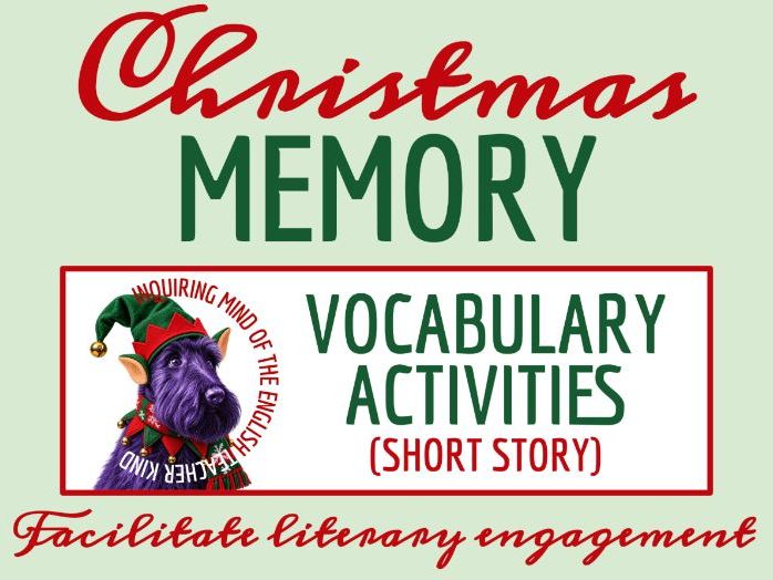 "A Christmas Memory" by Truman Capote Vocabulary Worksheet, Crossword Puzzle, and Word Search