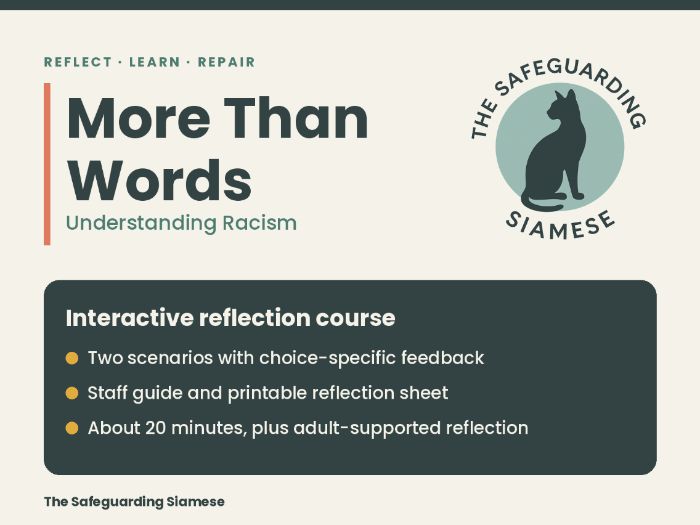 More Than Words: Racism Reflection Intervention | Interactive Course with Staff Guide