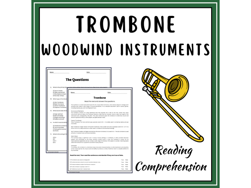 Woodwind Instruments Reading Comprehension Passages & Questions ...