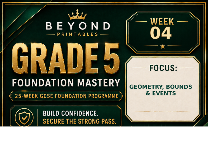 Grade 5 GCSE Foundation Mastery Retrieval - Week 04 | Questions, Answers and Support