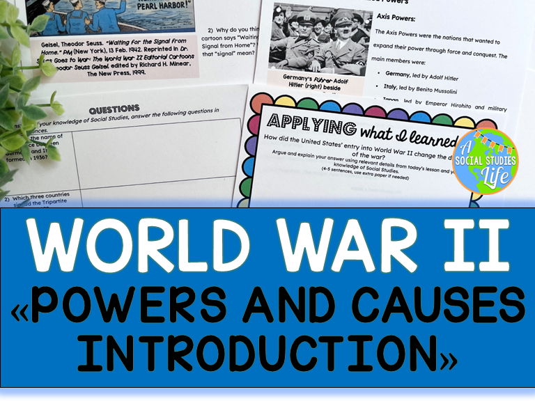 World War II Causes, Alliances, U.S. Entry & Political Cartoon Analysis
