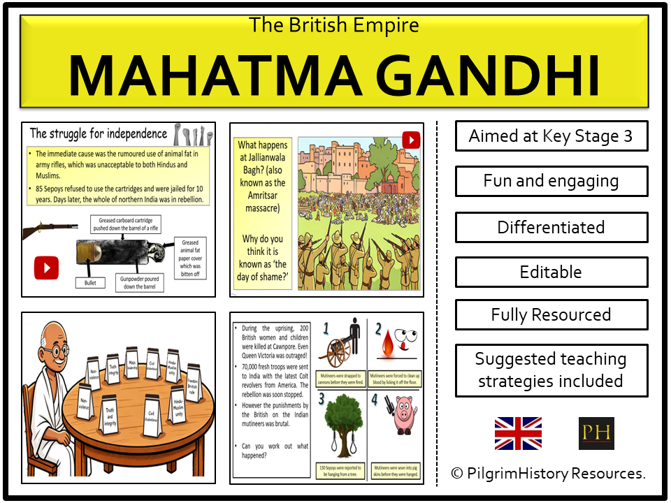 KS3 British Empire: How did Gandhi challenge British rule in India?
