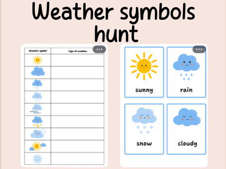 Weather symbols hunt- Year 1- Science- continuous provision