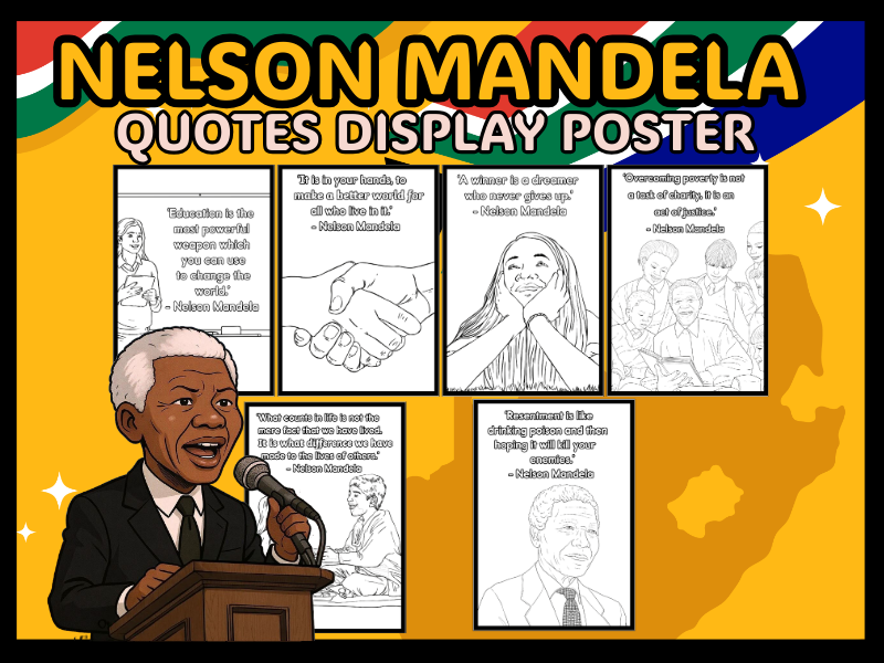 Nelson Mandela Quote Posters | Inspirational Black & White Classroom Display