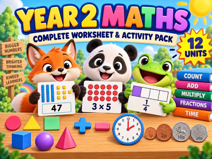 The complete Year 2 Maths Worksheet & Activity Pack
