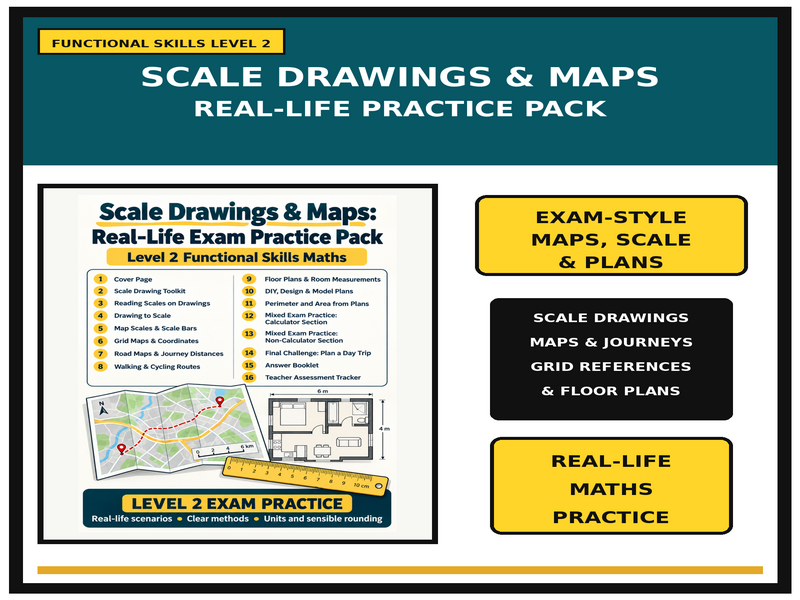 Scale Drawings and Maps Level 2 Practice Pack | Functional Skills Maths UK