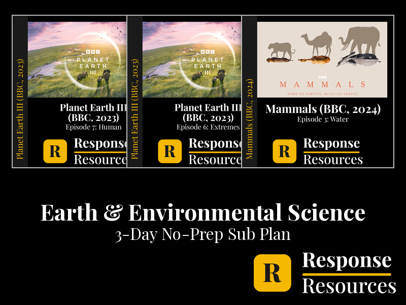 Earth & Environmental Science Emergency Sub Plans - 3-Day No-Prep