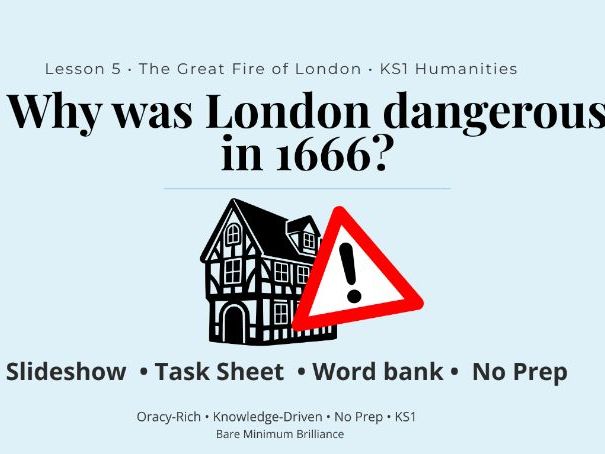 The Great Fire of London Lesson 5 | KS1 History | Why Was London Dangerous in 1666? | No Prep